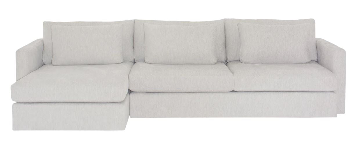 Sectional isaac raf one arm condo sofa lhf chaise gr.10 kostal haze