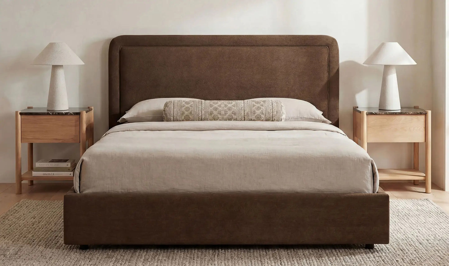 Simon bed queen size brown
