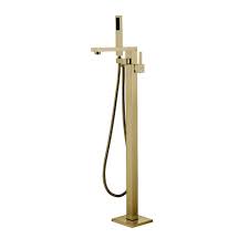 Brushed gold square freestanding faucet