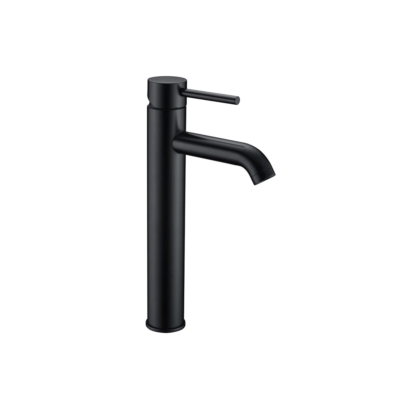 Matte black round vessel faucet