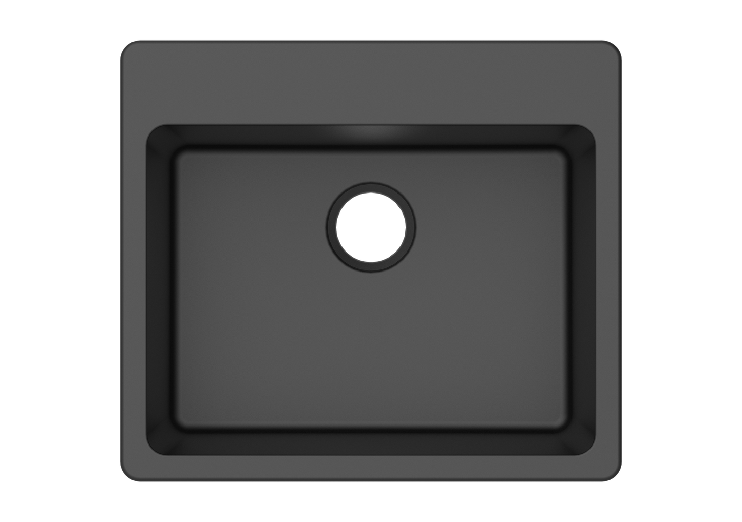 Single sink 25x22 black granite