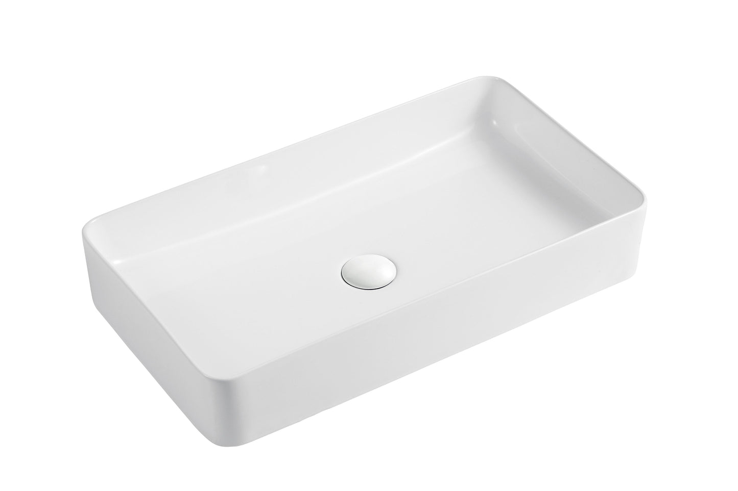 13’’x23’’ rectangular white porcelain vessel sink