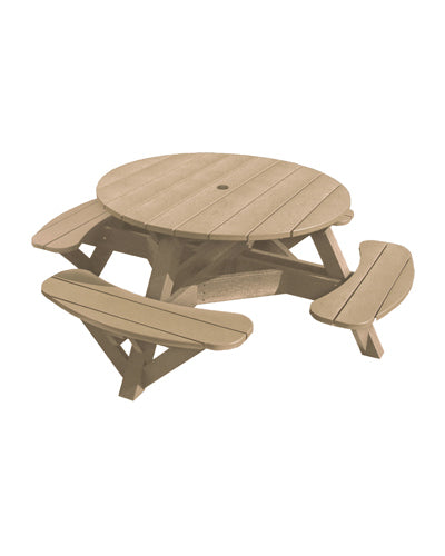 Dining table round beige 51"