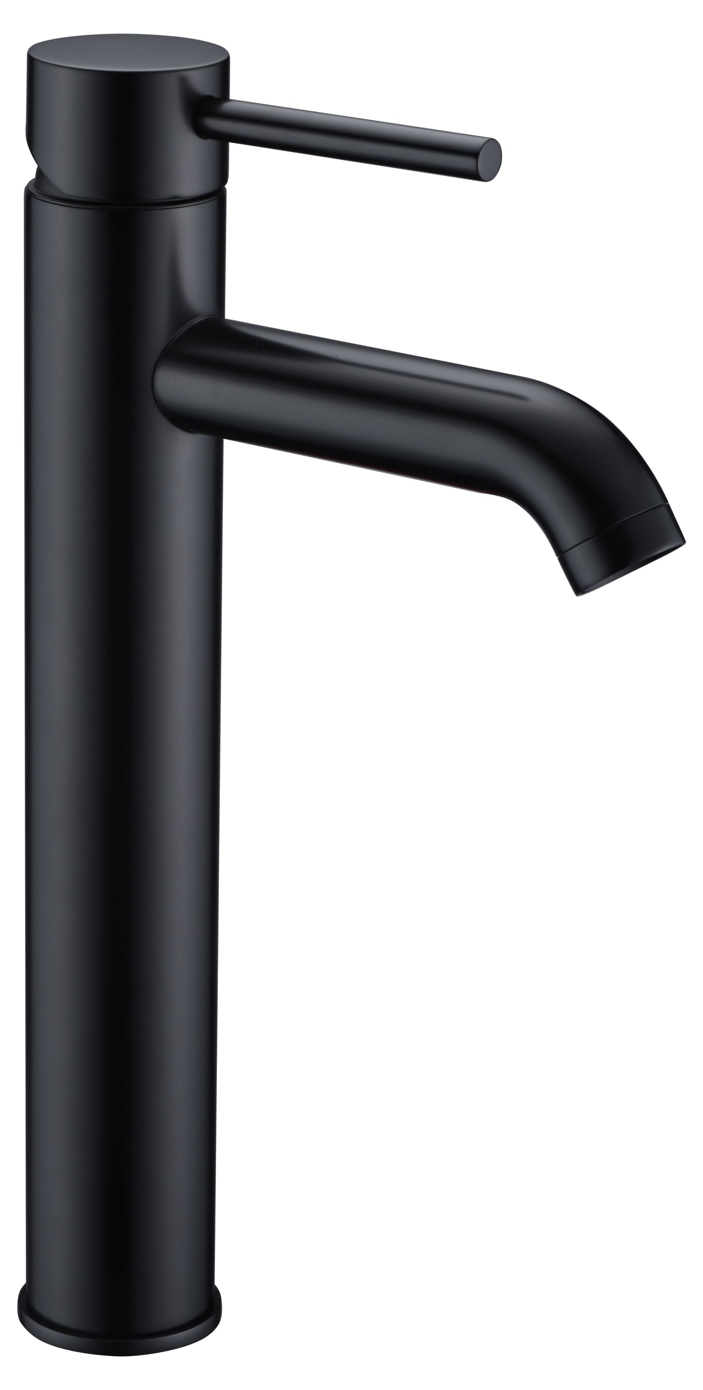 Matte black round vessel faucet