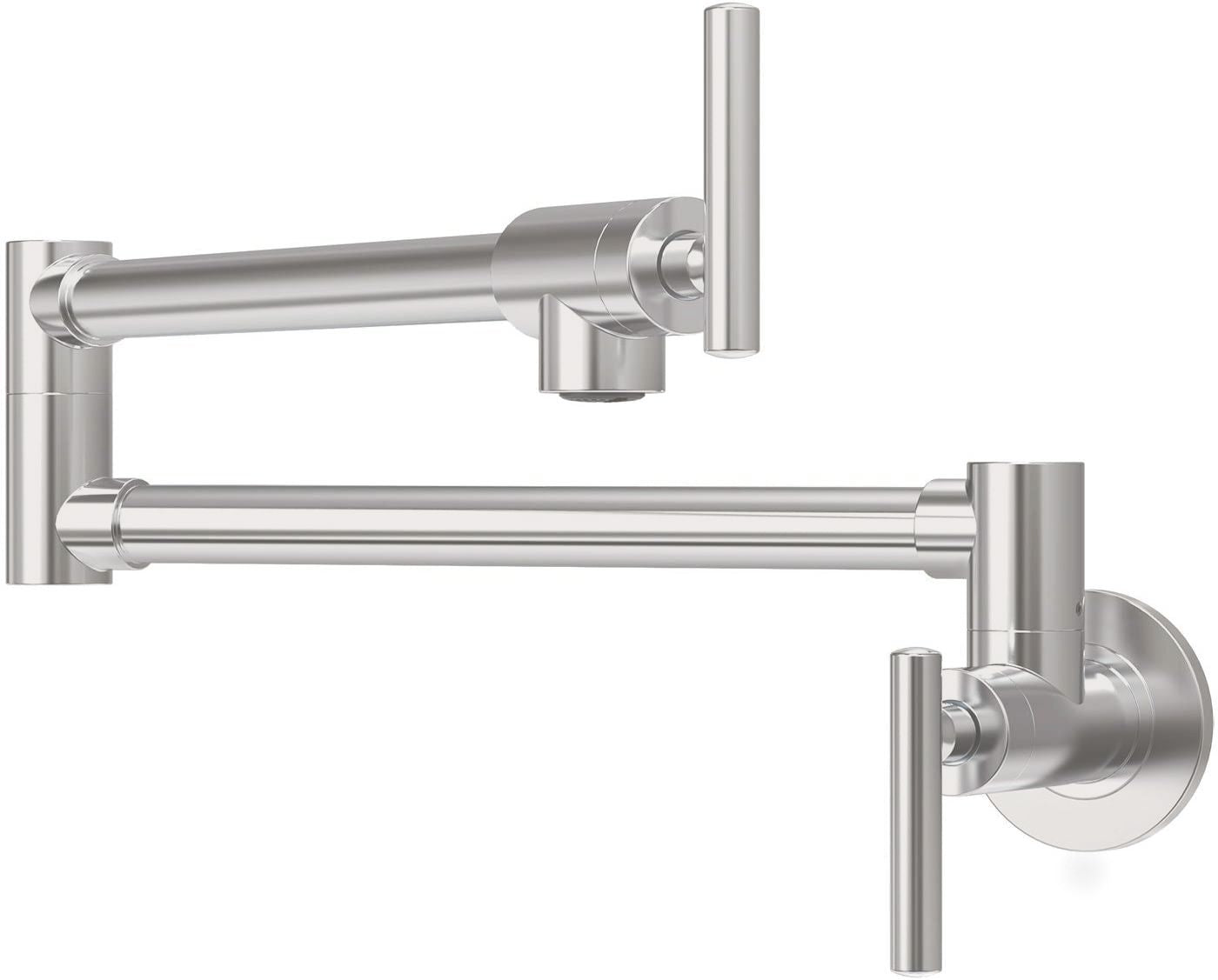 Brushed nickel pot filler faucet