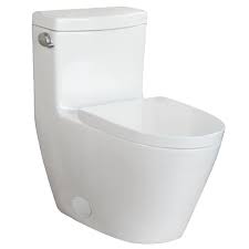 One-piece, elongated, single-flush toilet