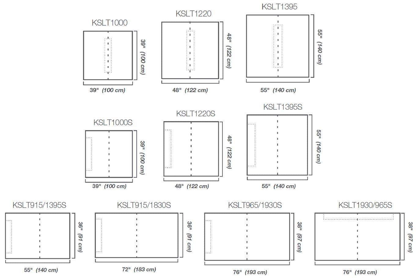 Kerdi shower tray 55'' x 55'' wall