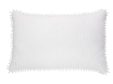 Pillow sham ethos white pom pom queen