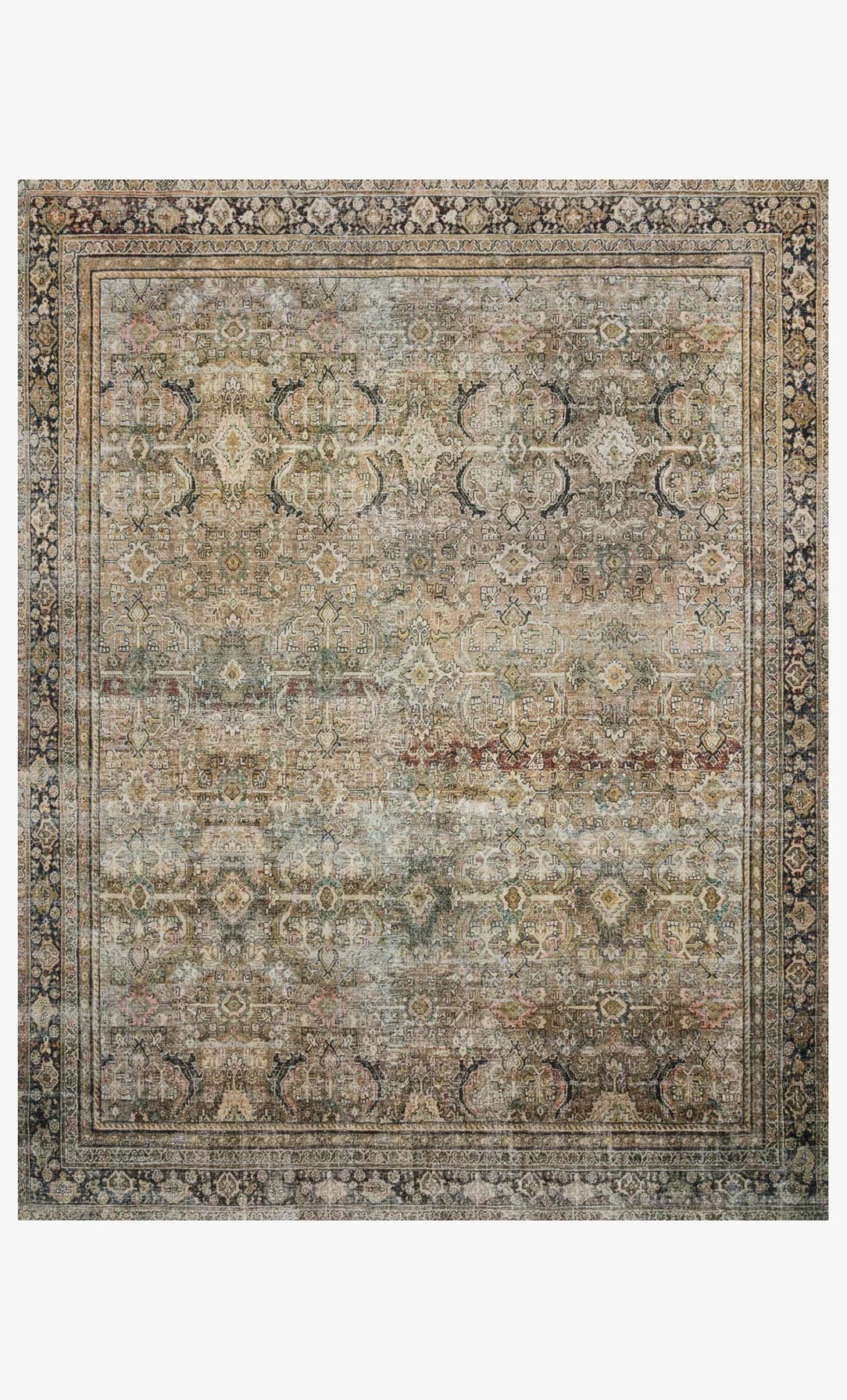 Area rug layla olive / charcoal 5' x 7'6