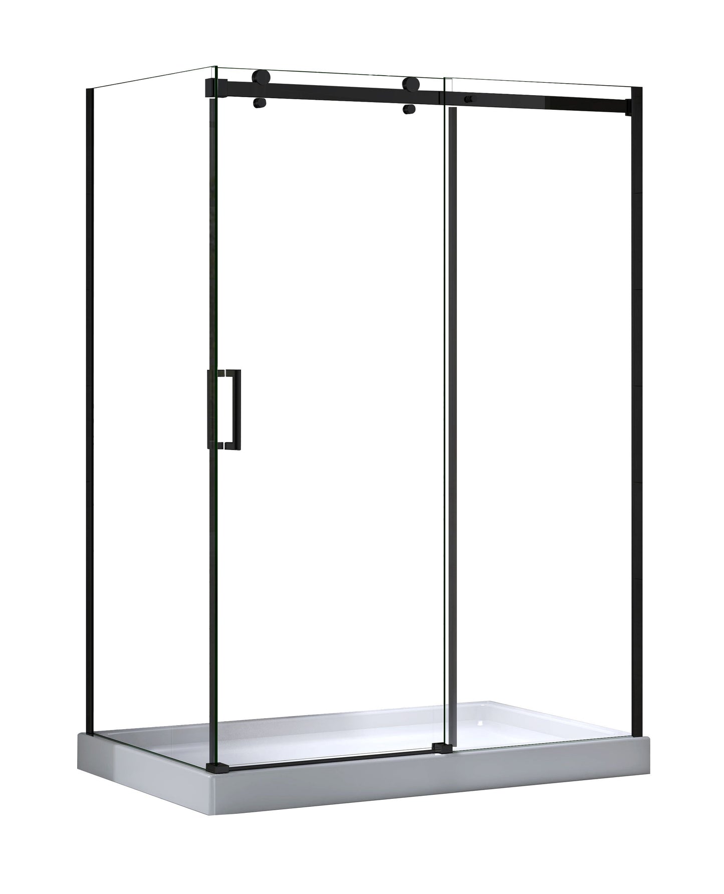 Porte de douche 60'' noire mat