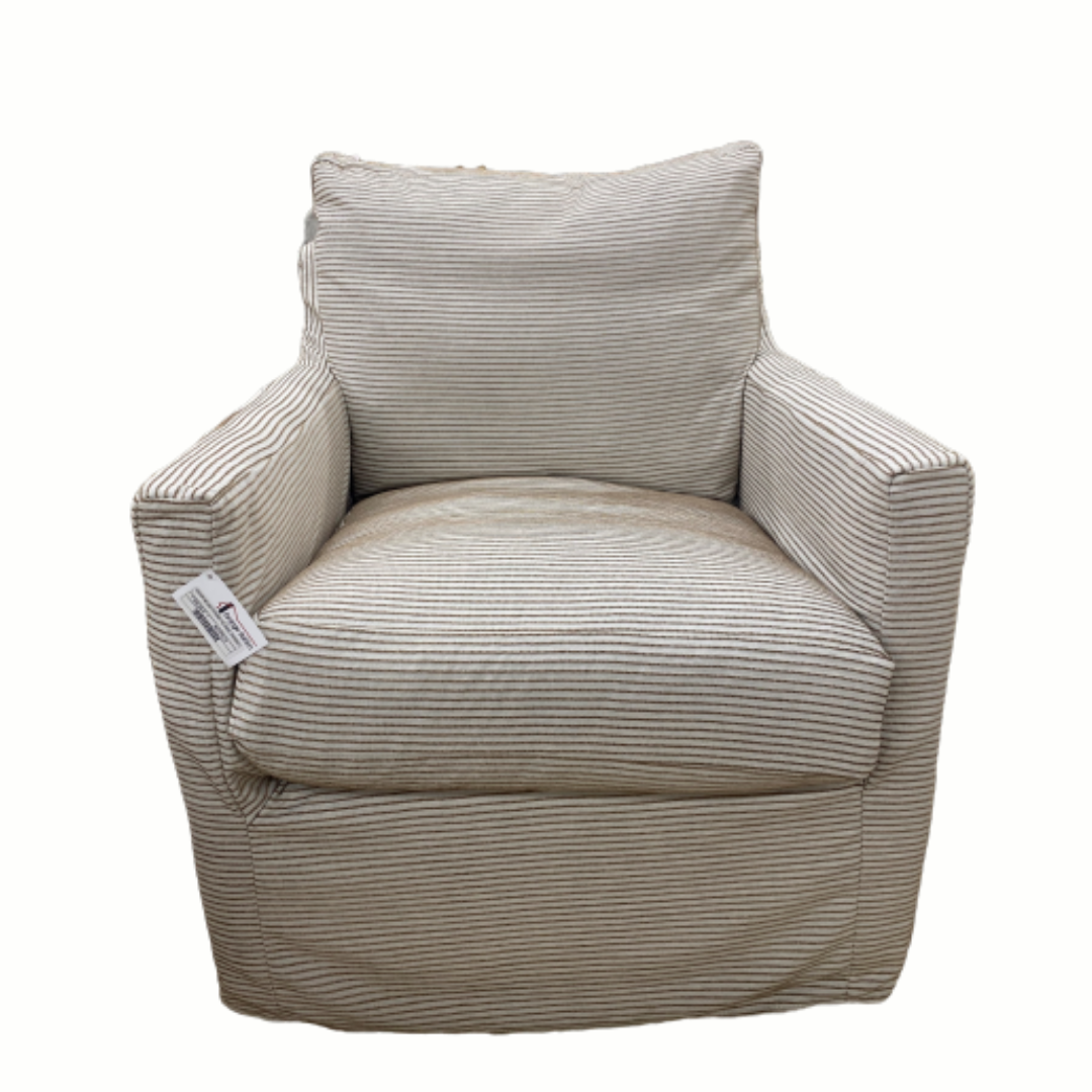 Chair miles xl swivel glider standard with feather blend cushion wiley oxford body fabric grade 5