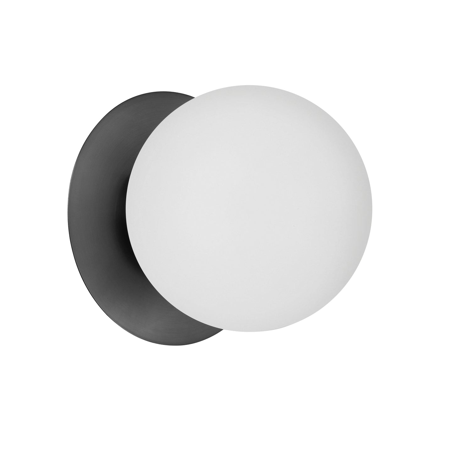 Wall sconce halogen 1 light with white glass metal black