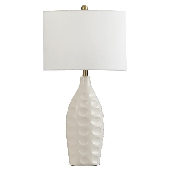 Table lamp banbury colbalt round transitional dimpled moulded table lamp