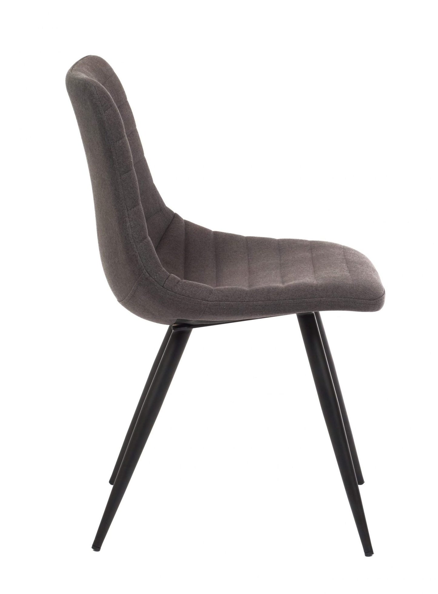 Dining chair - lee chair in graphite fabric on standard matte black frame