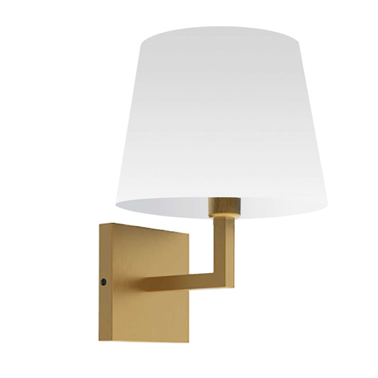 Sconce 1lt incandescent agb w/ white shade