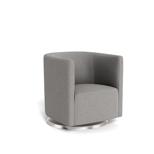 Fauteuil mitchell pivotante laine premium gris foncé base acier inoxydable