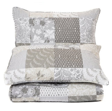 Quilt vanille gre and greige printed double/queen