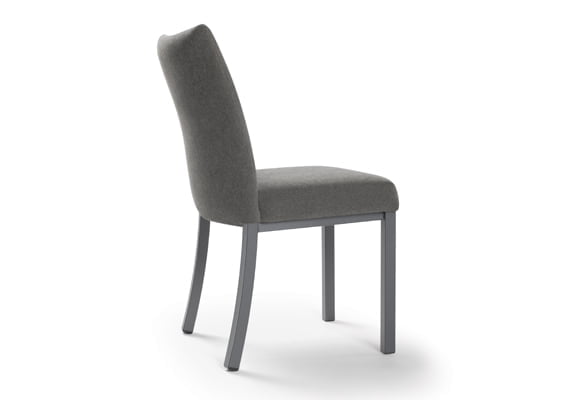 Dining chair biscaro fabric wildwood haze carbon powder coated legs