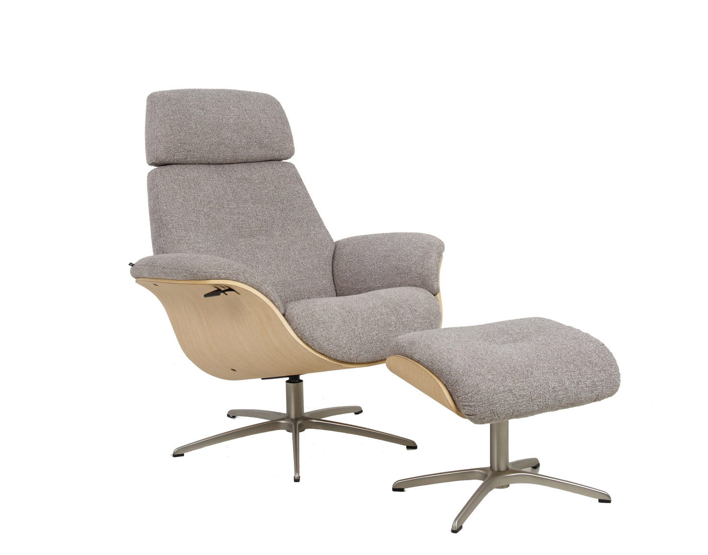 Fauteuil falcon avec repose pied maple 1026 grey bois blanchit