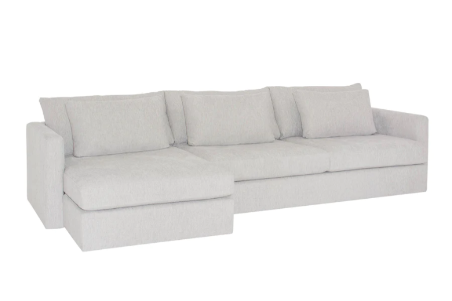 Sectionel isaac laf one arm condo sofa rhf chaise. gr.10 kostal haze