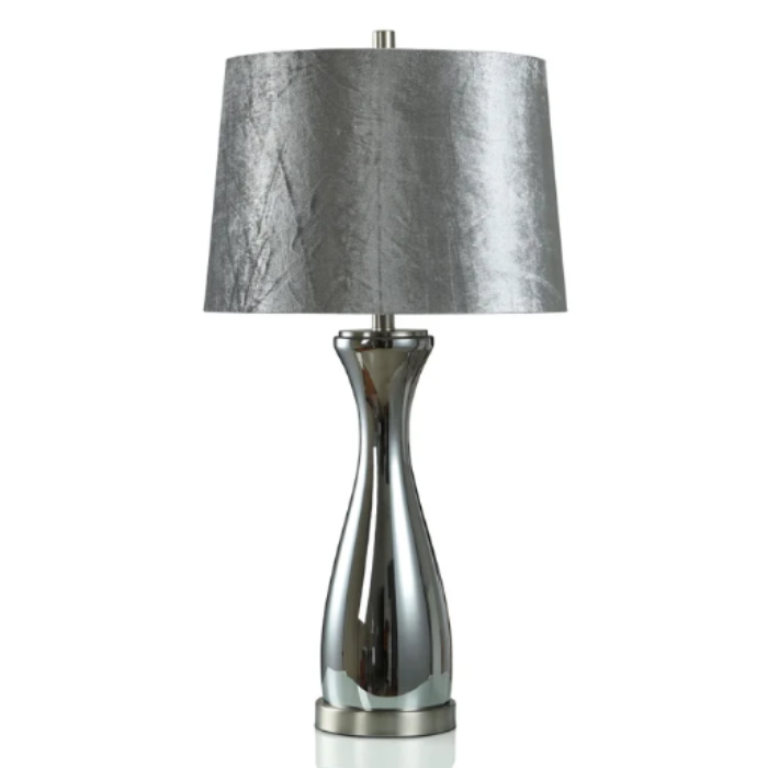 Glass / steel table lamp - h:31