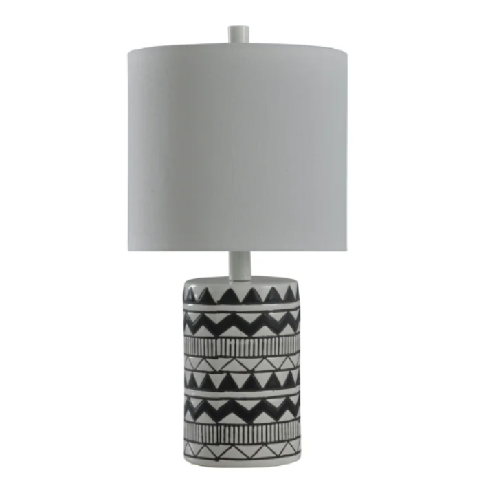 Ceramic / metal table lamp - h:19.3 x w:10 x d:10