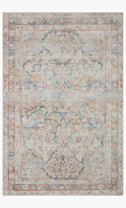 Area rug - lea-02 mh ocean / apricot lenna - 5'0" x 7'6"