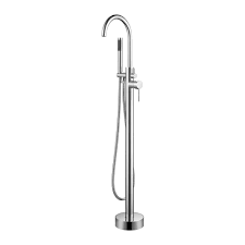 Chrome round freestanding faucet