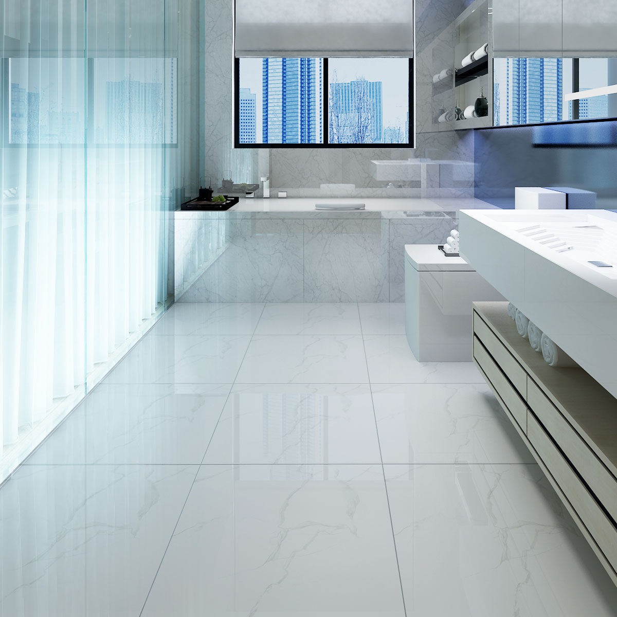 Ceramic delicato 24x24 poli 3.88 sqft/pcs