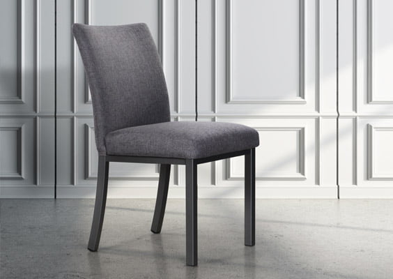 Dining chair biscaro fabric wildwood haze carbon powder coated legs