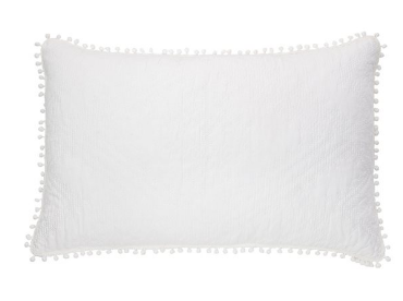 Couvre-oreiller ethos blanc pom pom grand