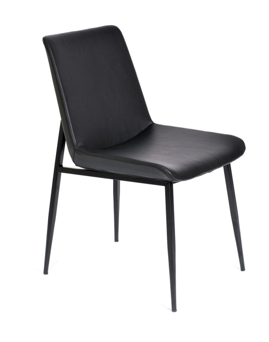 Dining chair -  sampson chair in dove fabric on matte black frame