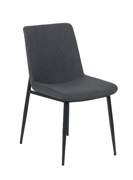 Dining chair -  sampson chair in dove fabric on matte black frame