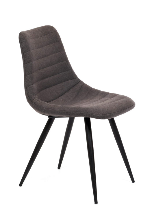 Dining chair - lee chair in graphite fabric on standard matte black frame