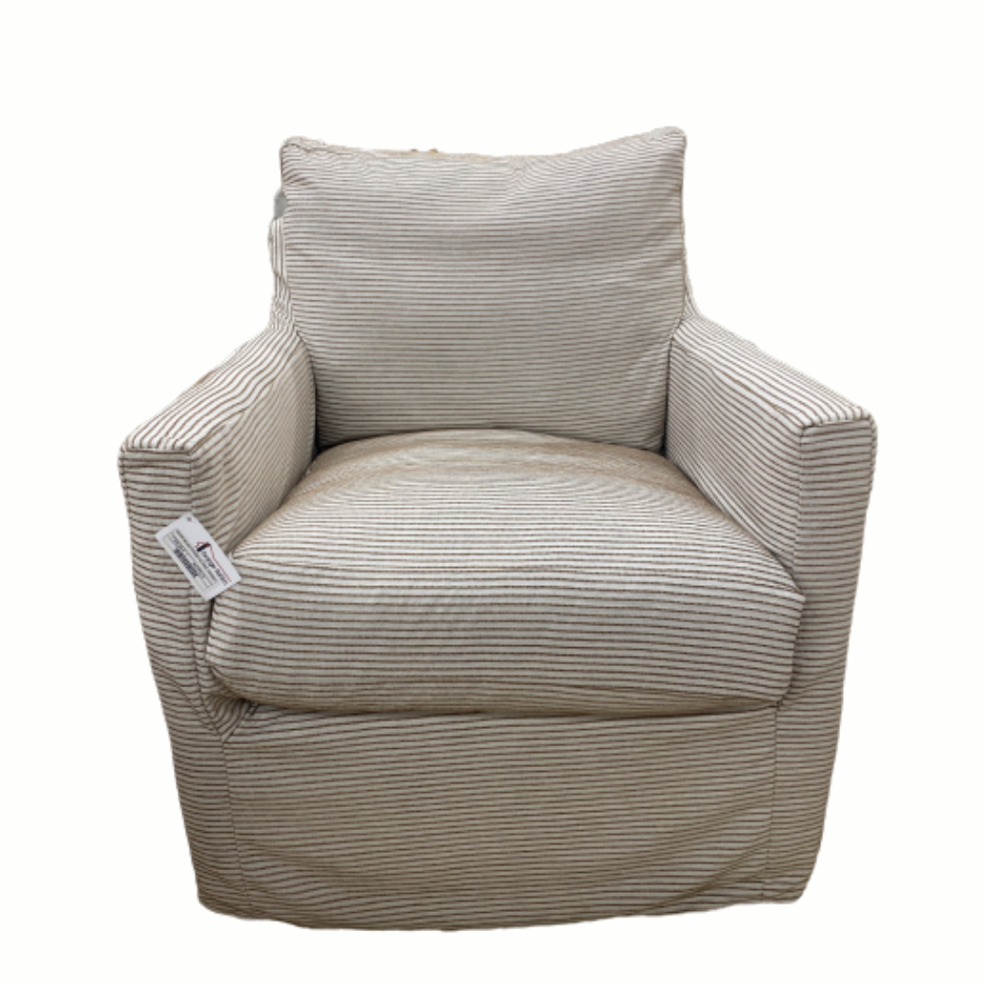 Chair miles xl swivel/glider standard with feather blend cushion wiley oxford body fabric grade 5