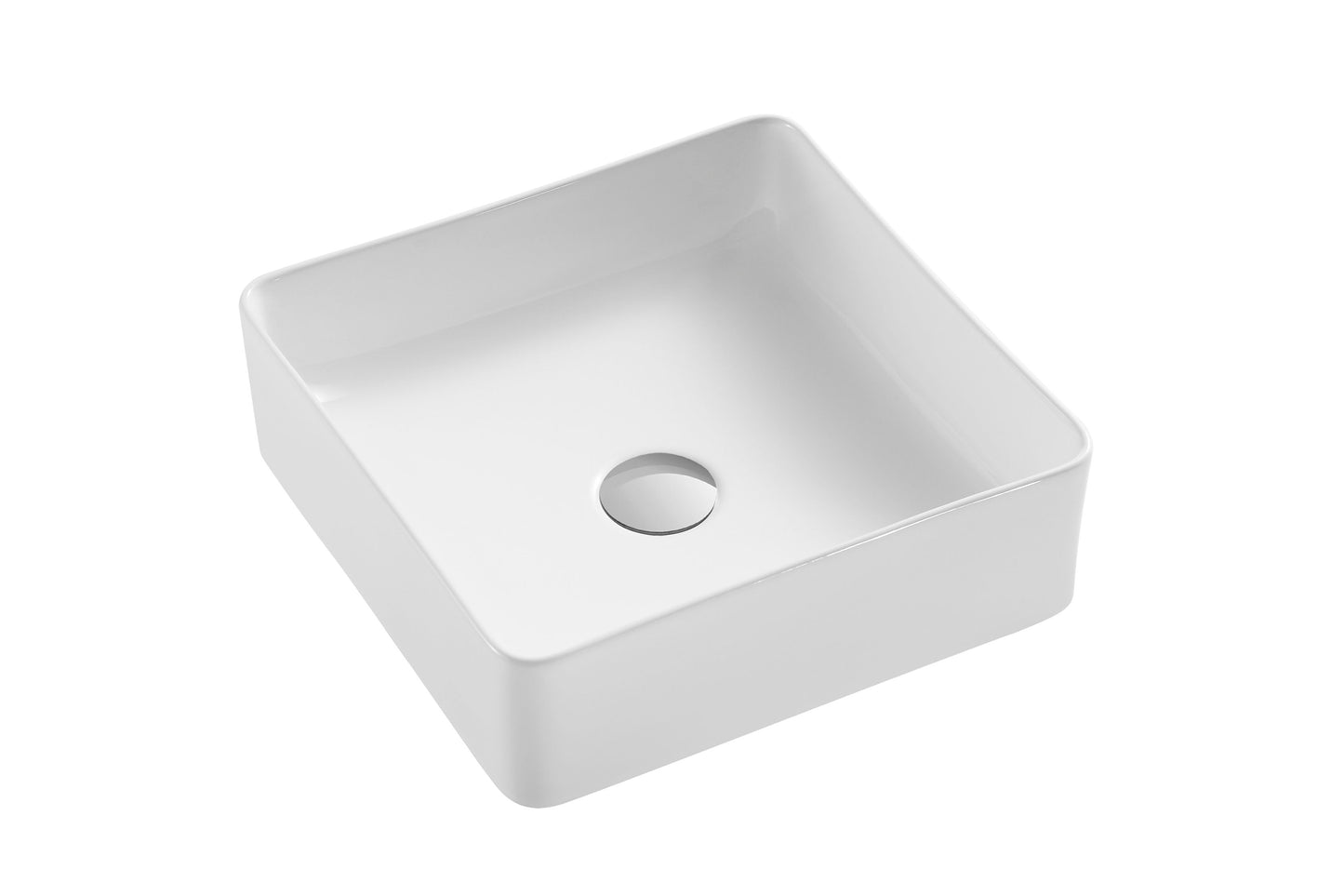 Vessel sink 14’’x14’’ matte white square porcelain